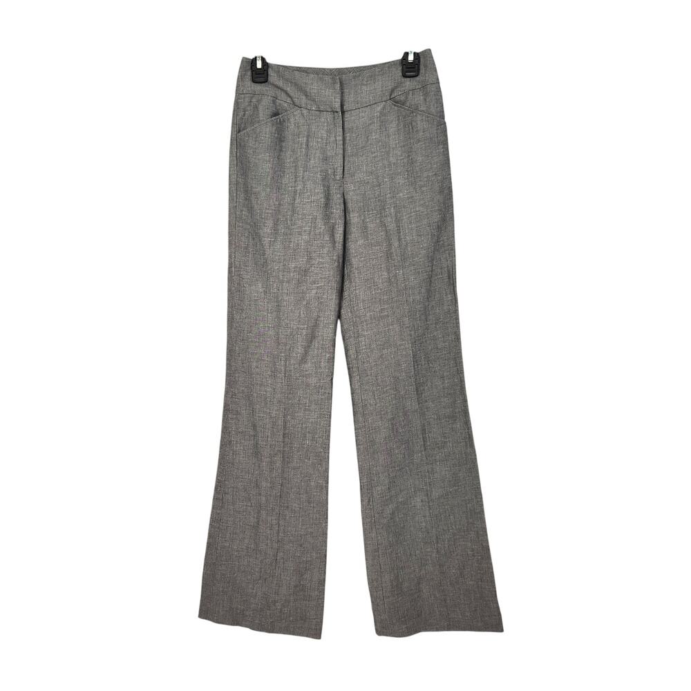 NWT‎ Antonio Melani Heathered Gray Linen Blend Flare Leg Dress Slacks Women's 0